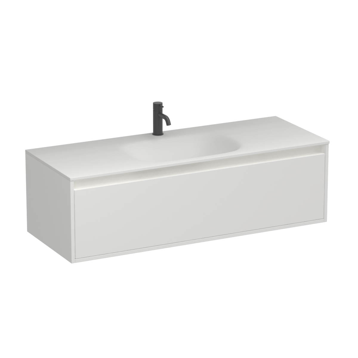 Prava Spio 1200 1 Drawer Wall Vanity Centre Basin Sovereign Oak