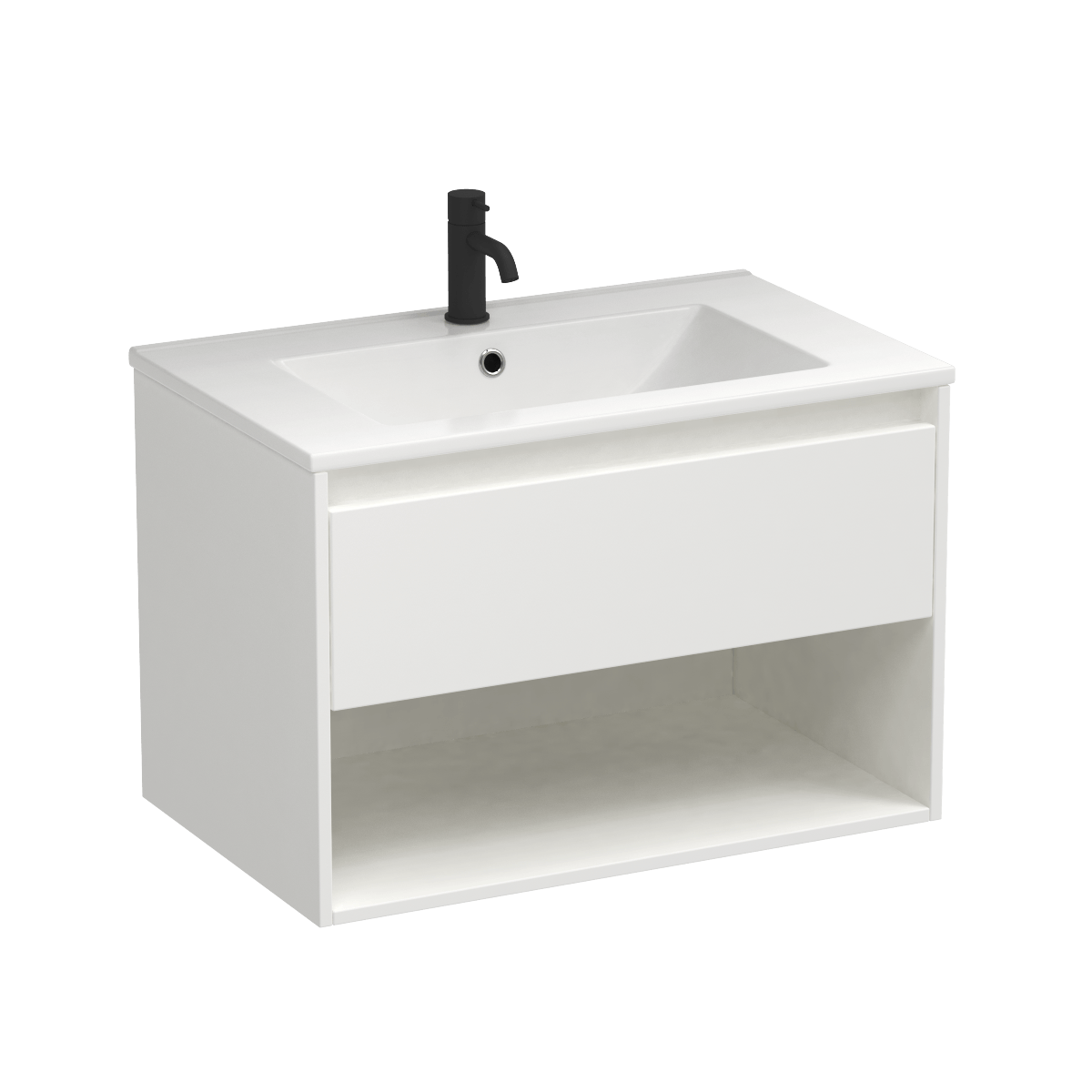 Prava 750 Open Shelf 1 Drawer Wall Vanity Vancouver Larch