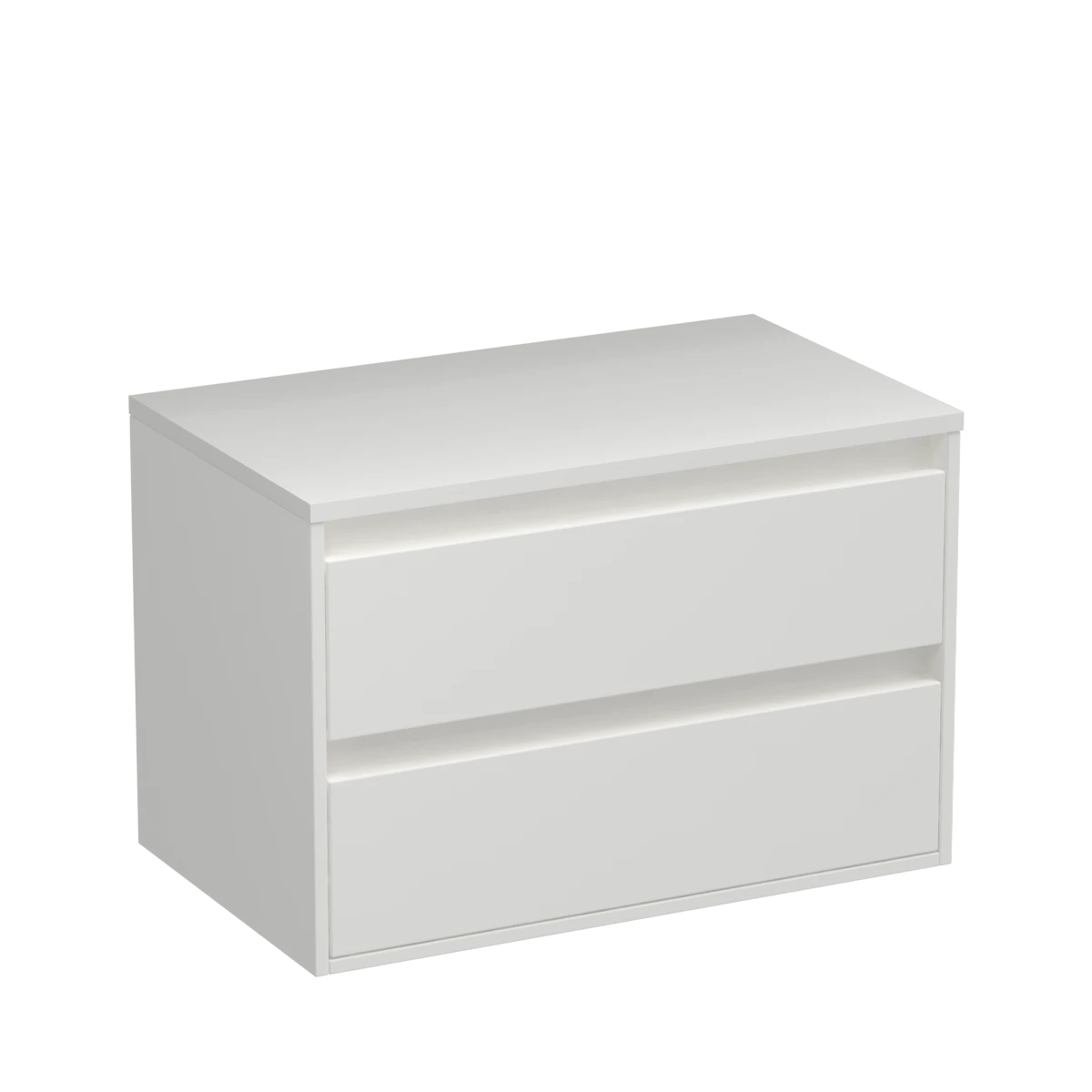 Prava Opaco 750 2 Drawer Wall Vanity Concrete Grey / Vancouver Larch