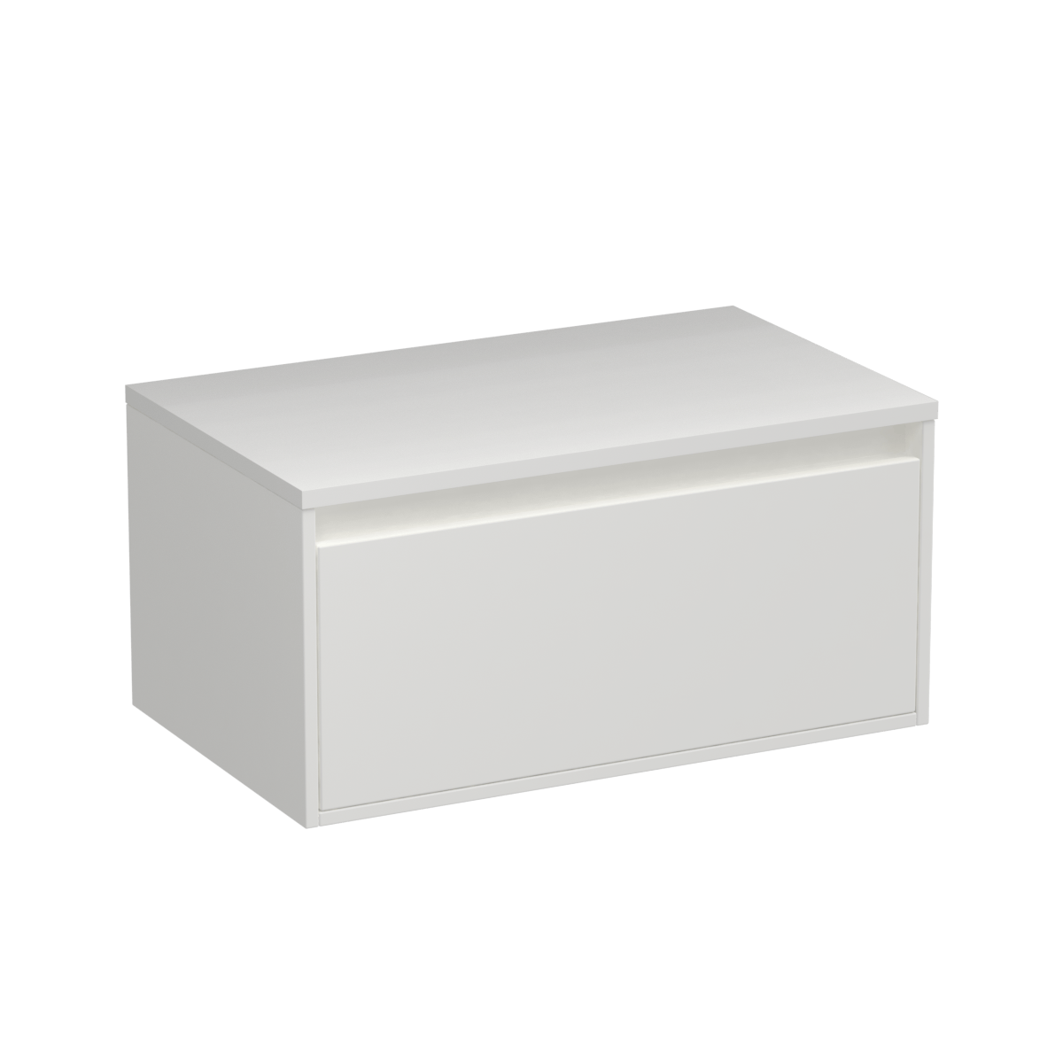 Prava Opaco 750 1 Drawer Wall Vanity Concrete Grey / Tahoe Walnut