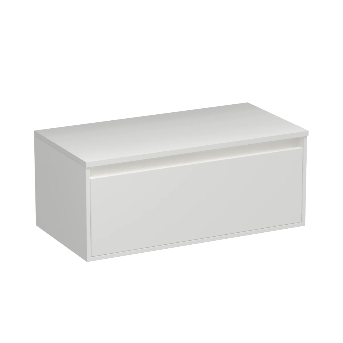 Prava Opaco 900 1 Drawer Wall Vanity Matt White / White/Sovereign Oak