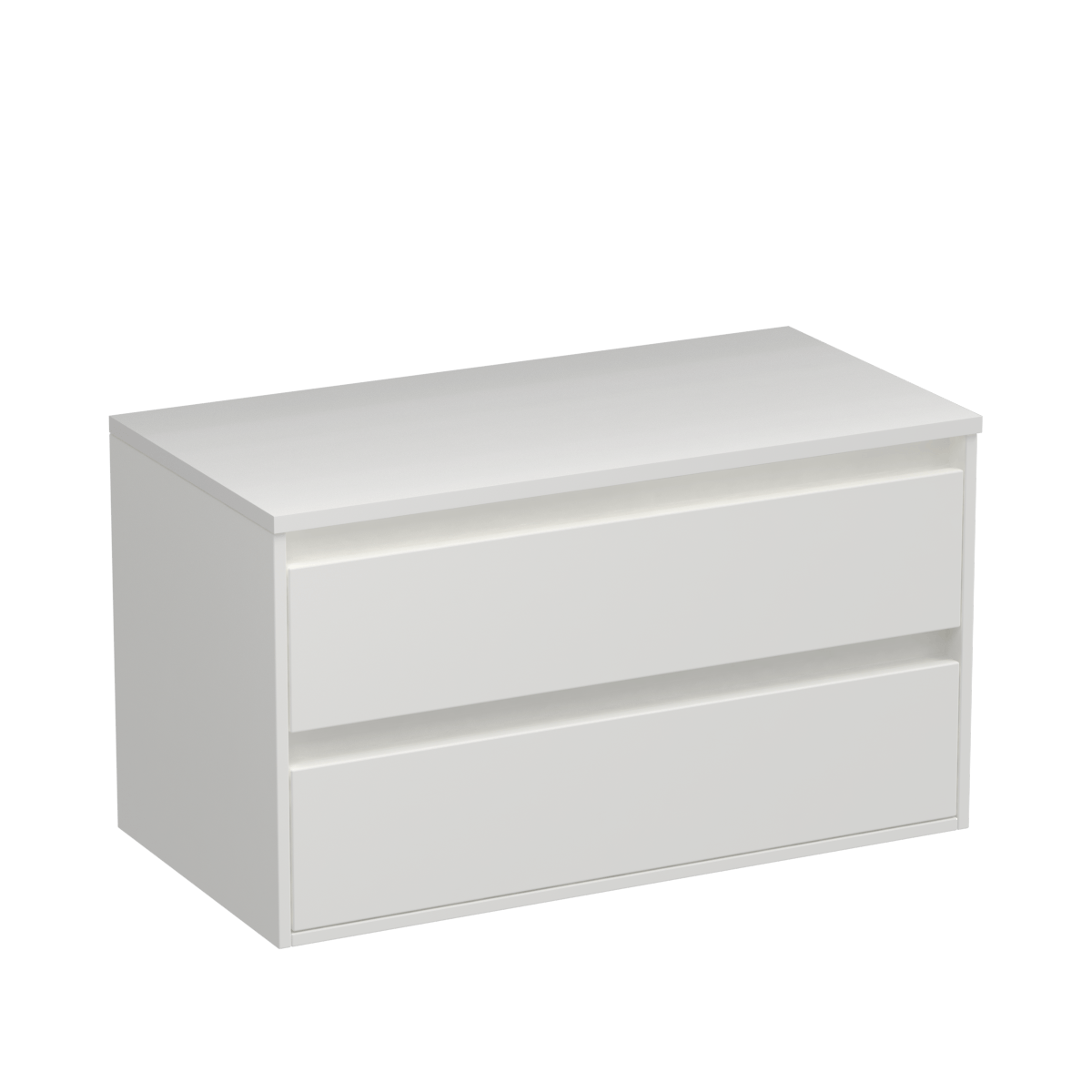 Prava Opaco 900 2 Drawer Wall Vanity Matt White / Sovereign Oak