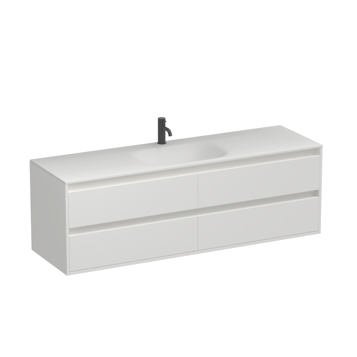 Prava Spio 1500 4 Drawer Wall Vanity Centre Basin Tusk