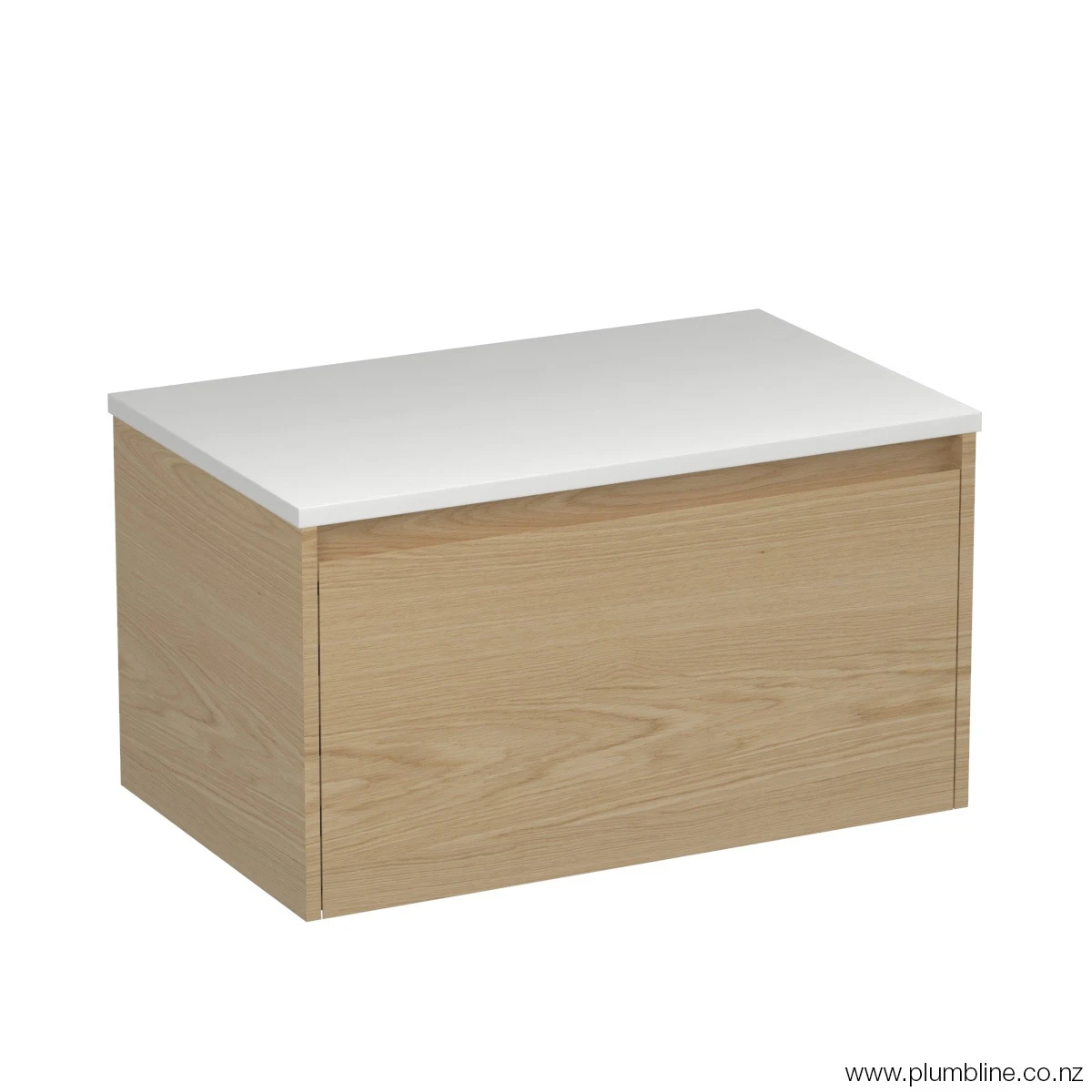 Stanza Opaco 750 1 Drawer Wall Vanity Concrete Grey / Natural Oak