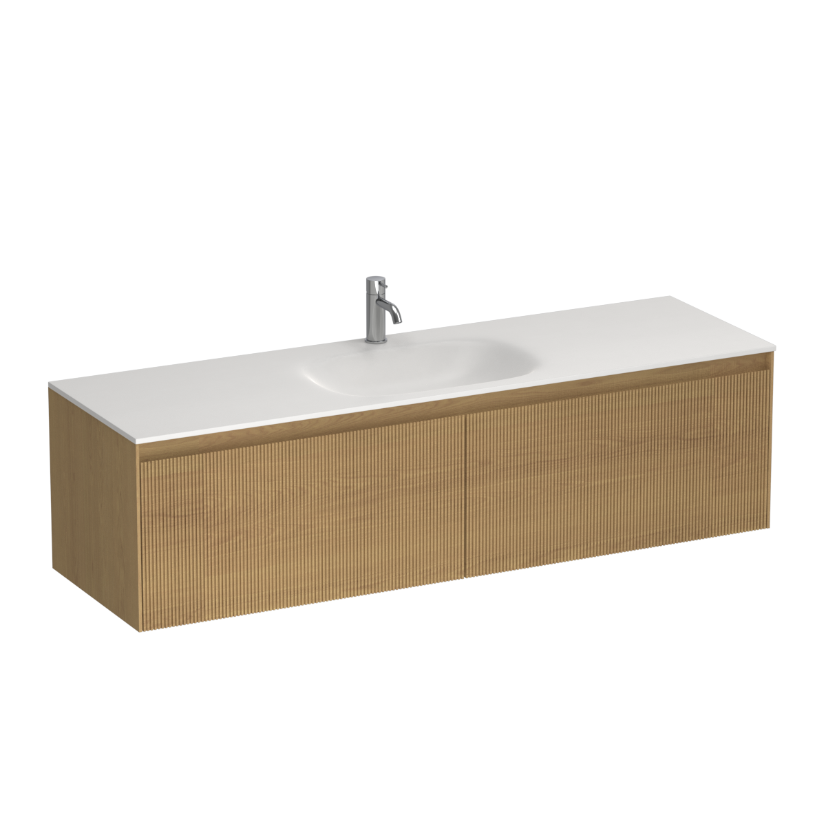 Strata Spio 1500 2 Drawer Wall Vanity Centre Basin Walnut