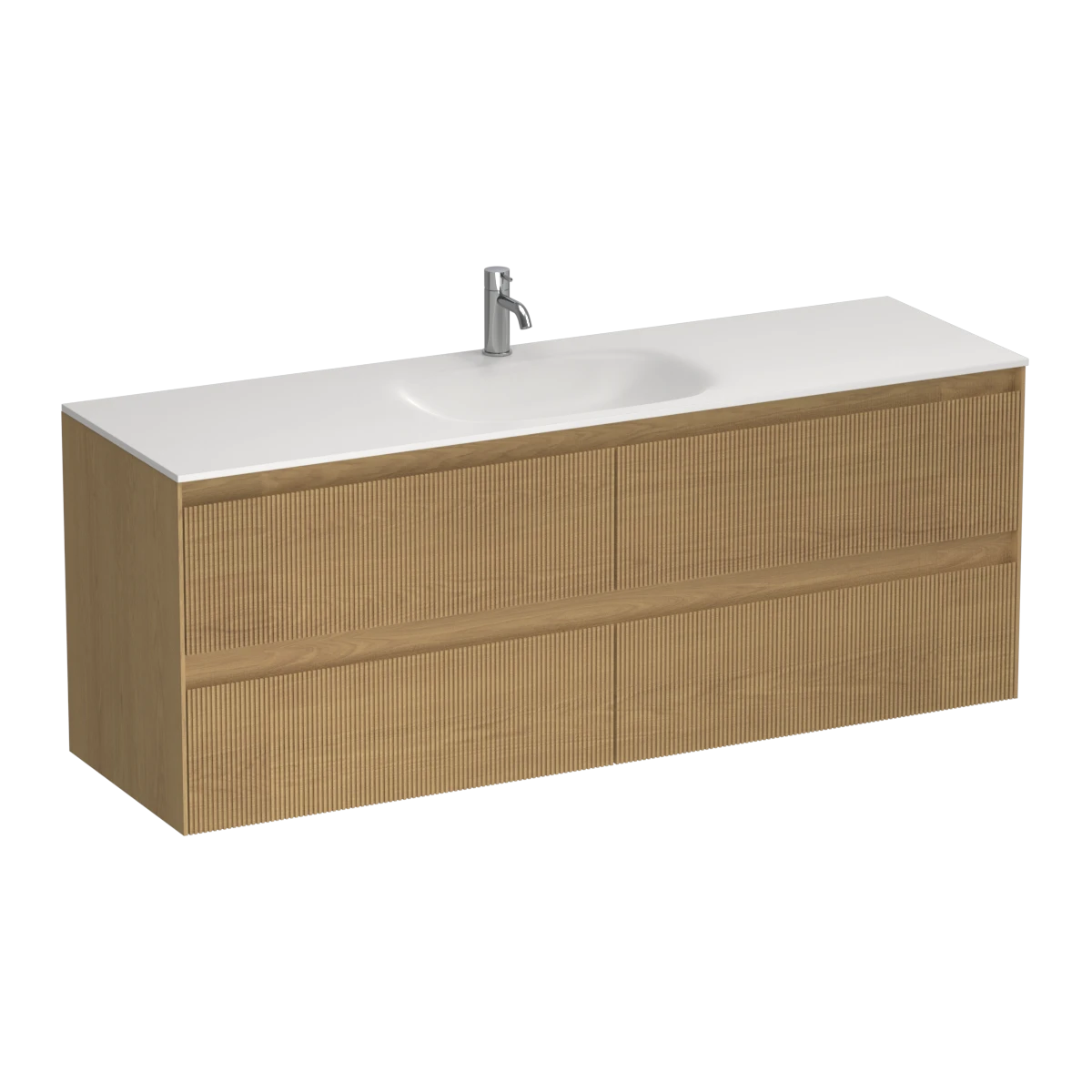 Strata Spio 1500 4 Drawer Wall Vanity Centre Basin Stone