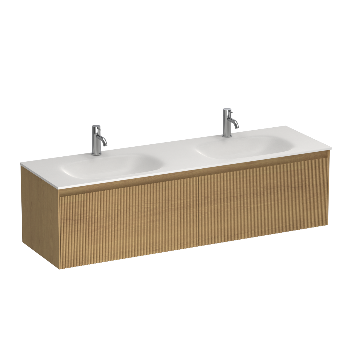 Strata Spio 1500 2 Drawer Wall Vanity Double Basin Smoke