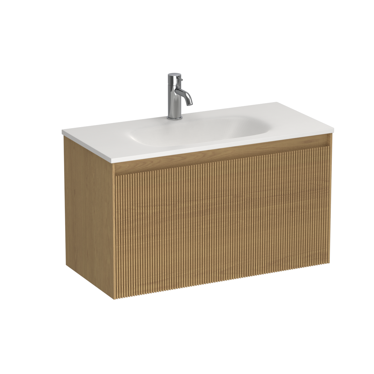 Strata Spio 750 Slim 1 Drawer Wall Vanity Birch
