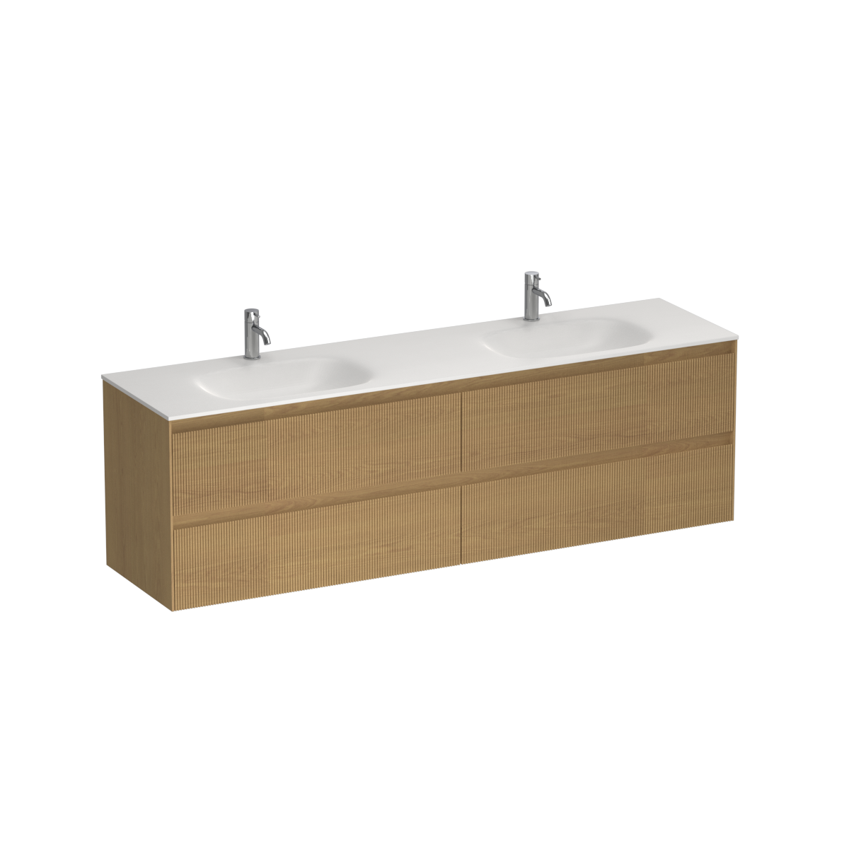 Strata Spio 1800 4 Drawer Wall Vanity Double Basin Stone