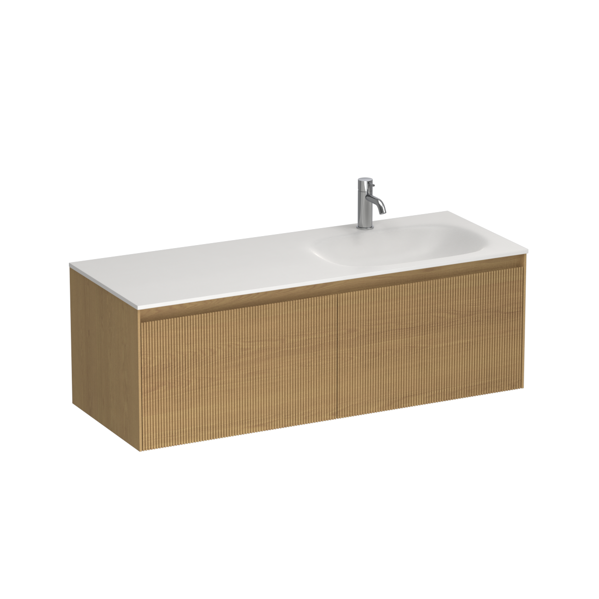 Strata Spio 1200 2 Drawer Wall Vanity Right Basin Stone