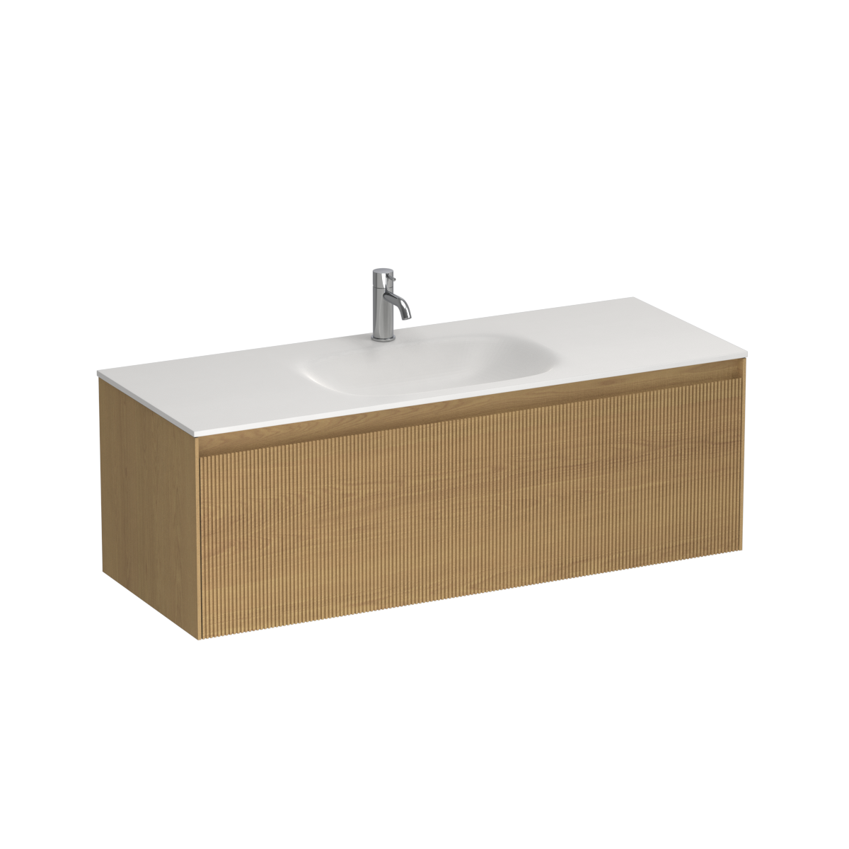 Strata Spio 1200 1 Drawer Wall Vanity Centre Basin Birch