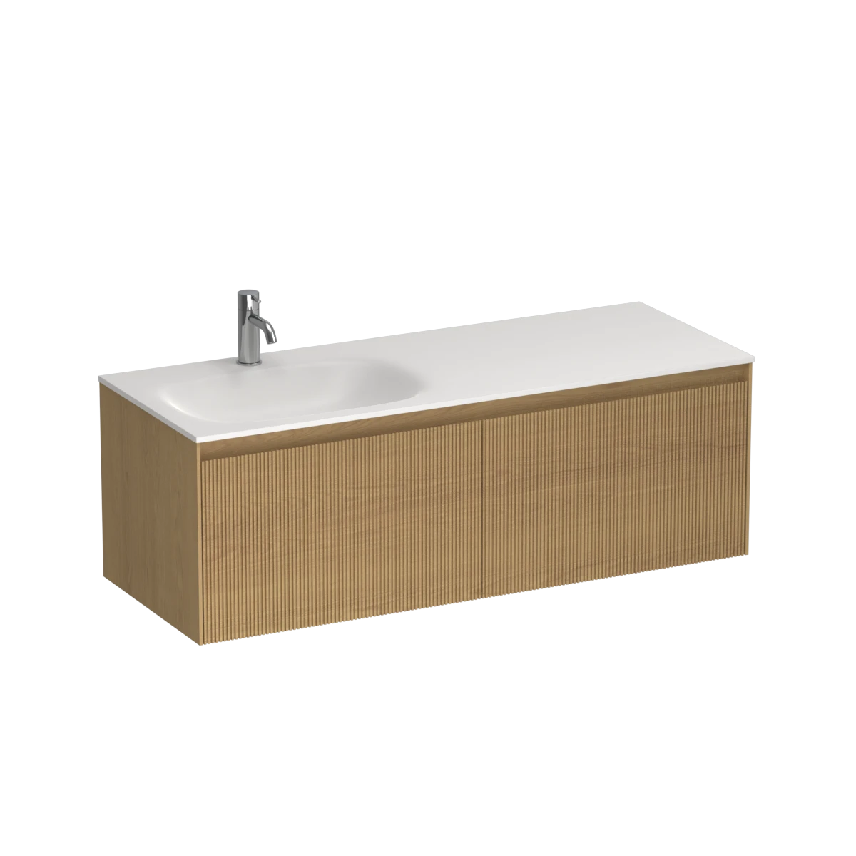 Strata Spio 1200 2 Drawer Wall Vanity Left Basin Stone