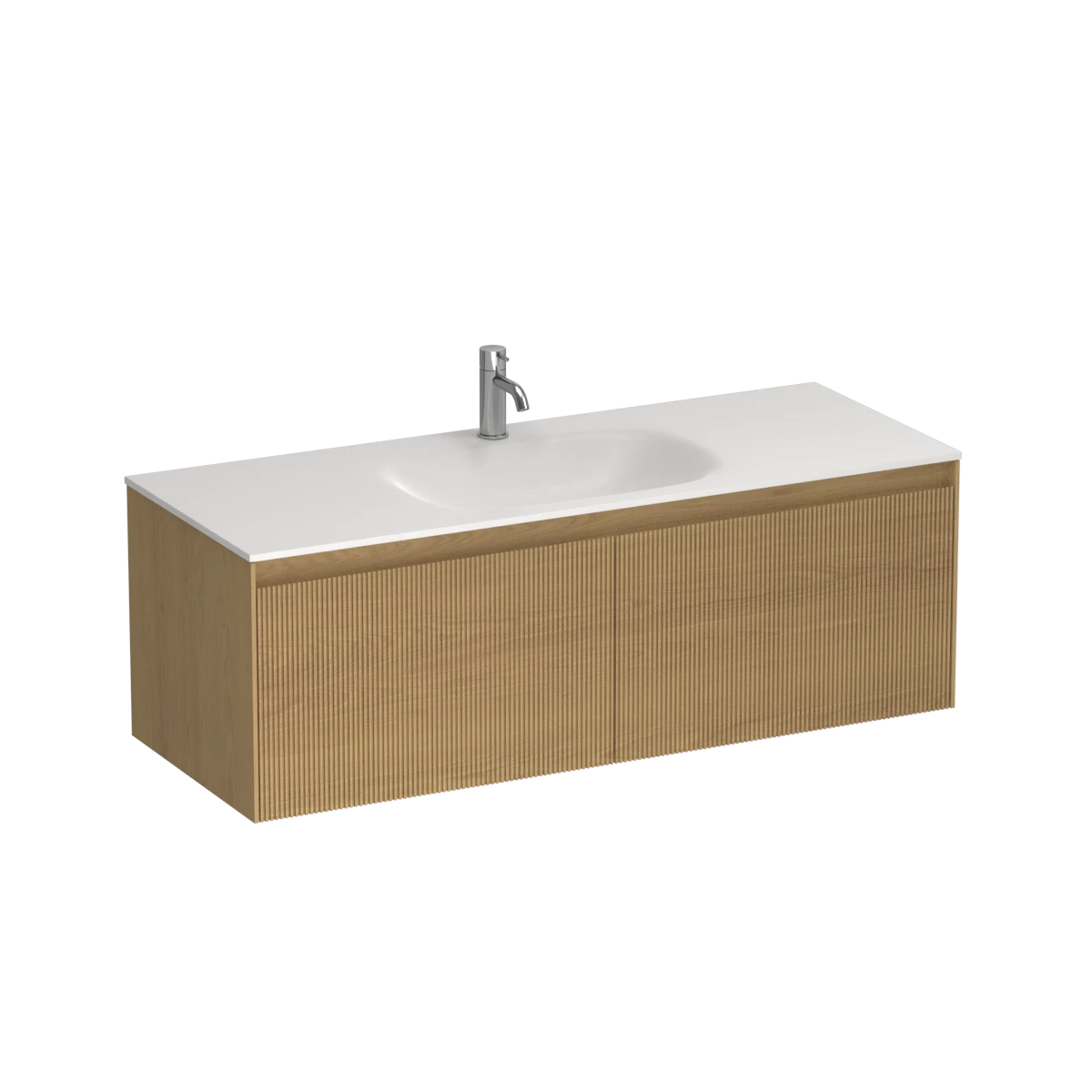 Strata Spio 1200 2 Drawer Wall Vanity Centre Basin Walnut