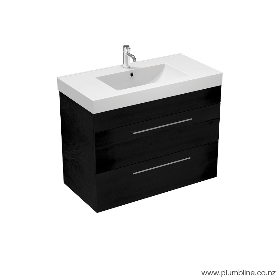 Mia Plus 900 2 Drawer Floor/Wall Vanity Sand Oak