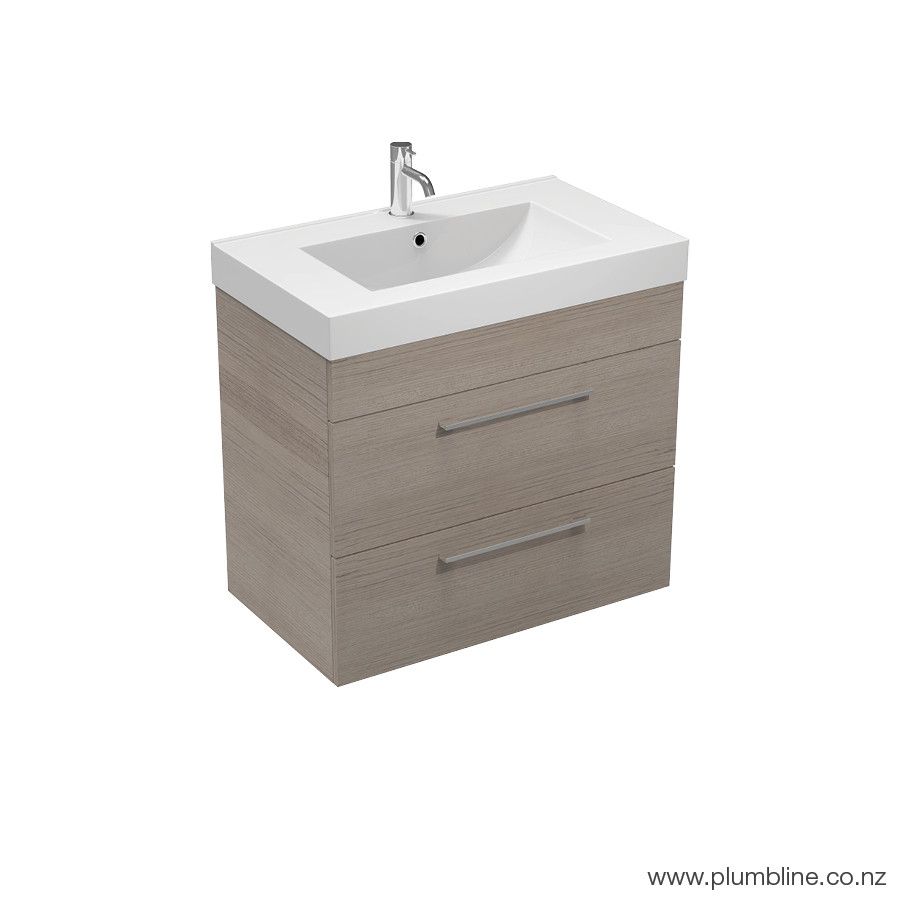 Mia Plus 750 2 Drawer Floor/Wall Vanity Sand Oak