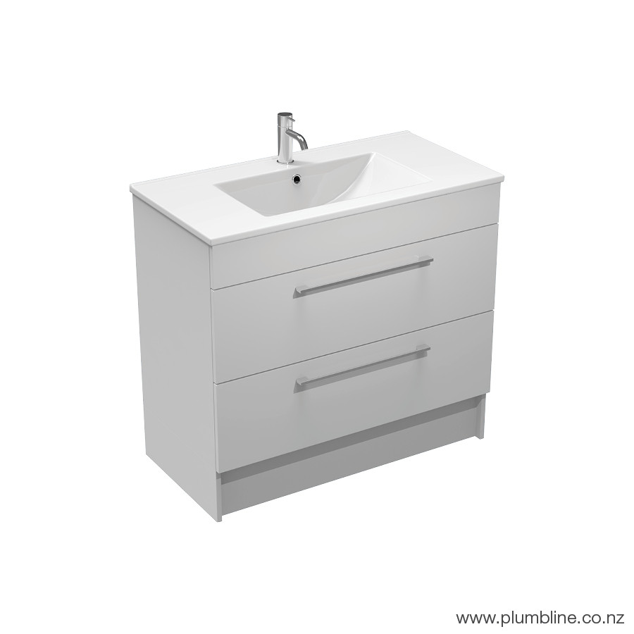 Mia 900 2 Drawer Floor/Wall Vanity Sand Oak
