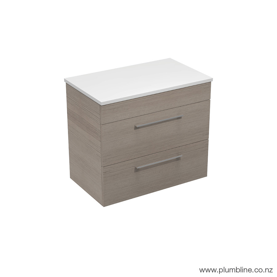 Mia Opaco 750 2 Drawer Floor/Wall Vanity Black Oak