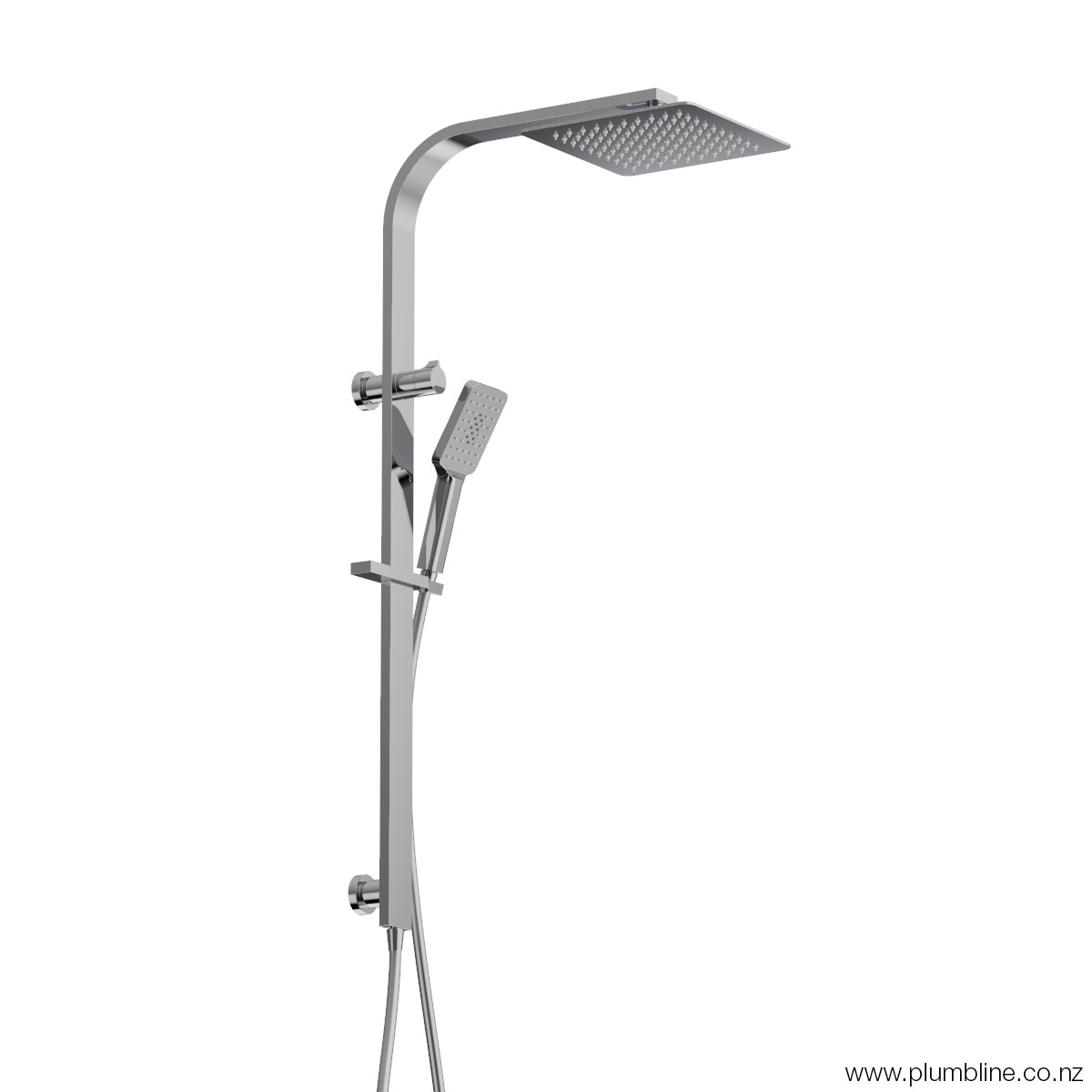 Como Square Shower Column Brushed Nickel