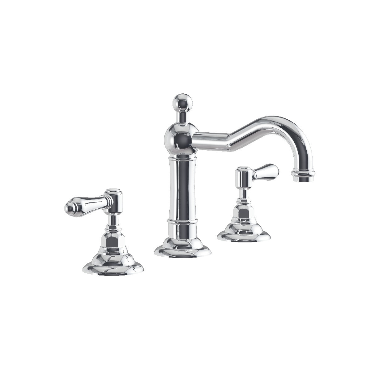 Regal 3 Hole Basin Mixer Brushed Nickel / Antique Handle