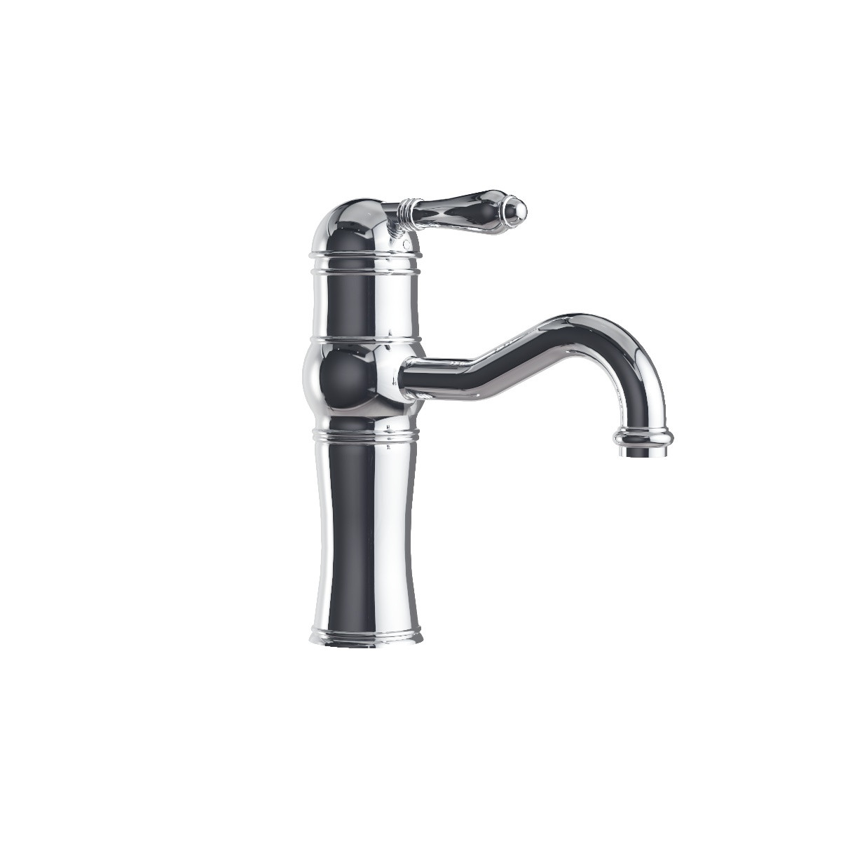 Regal Basin Mixer Brushed Brass Organic / Black Porcelain Lever