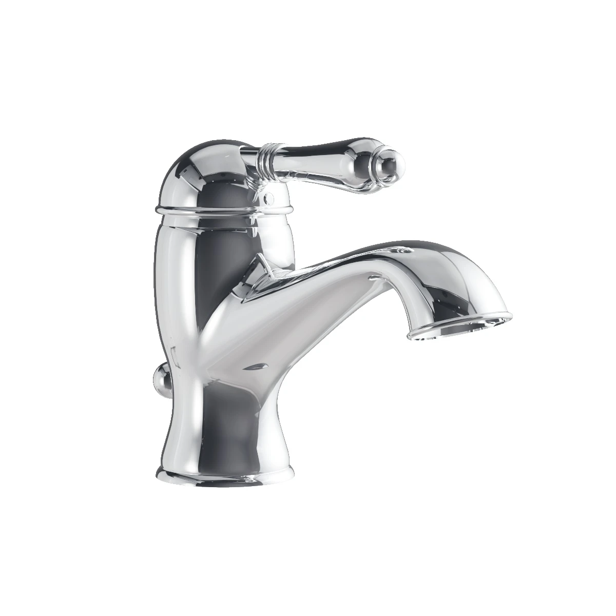 Regal Classic Basin Mixer Brushed Nickel / Black Porcelain Lever
