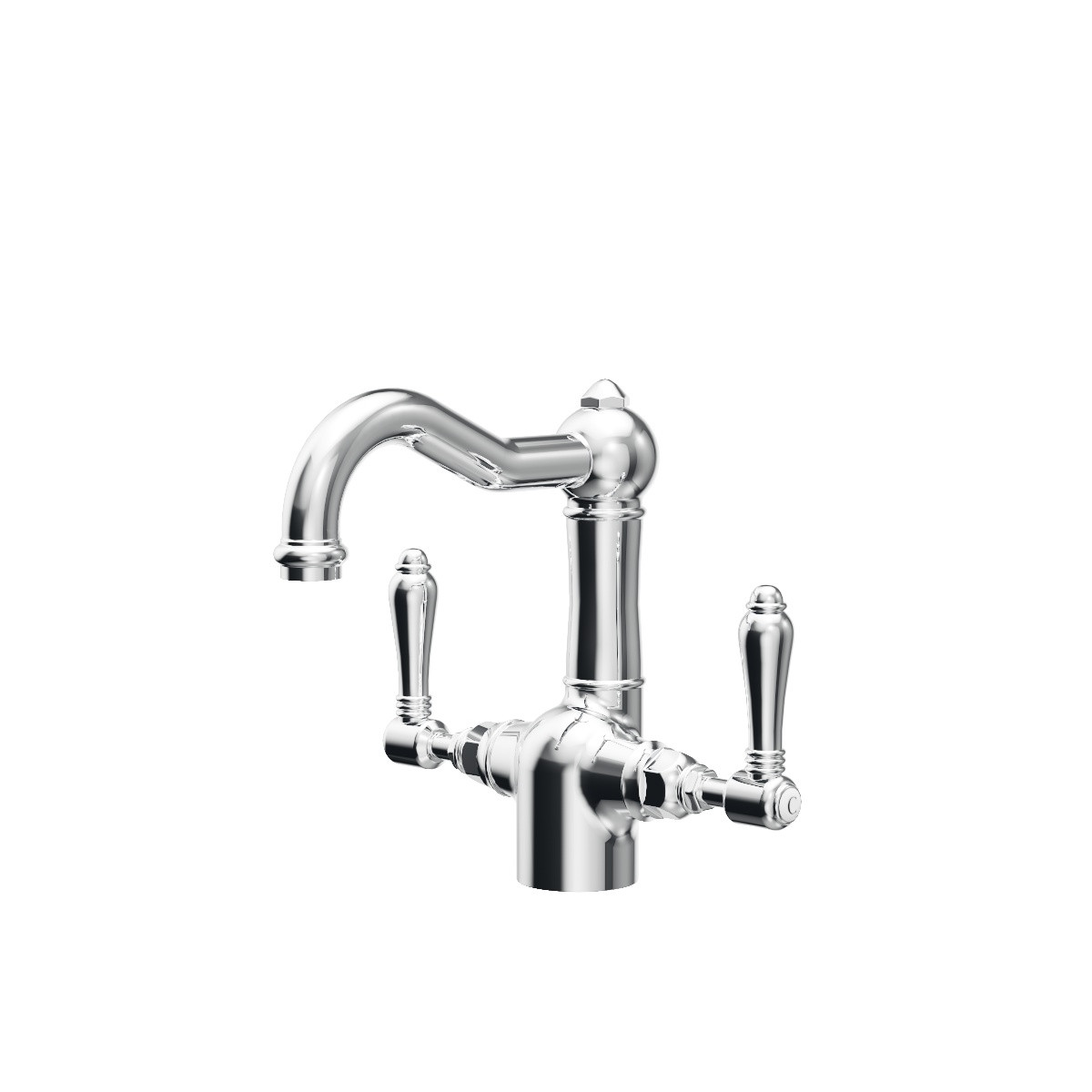 Regal Lever Basin Mixer Brushed Brass Organic / Black Porcelain Lever