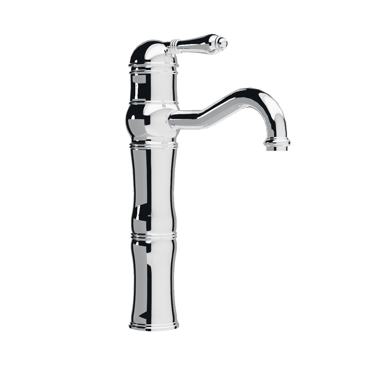 Regal Vessel Basin Mixer Brushed Brass Organic / Black Porcelain Lever
