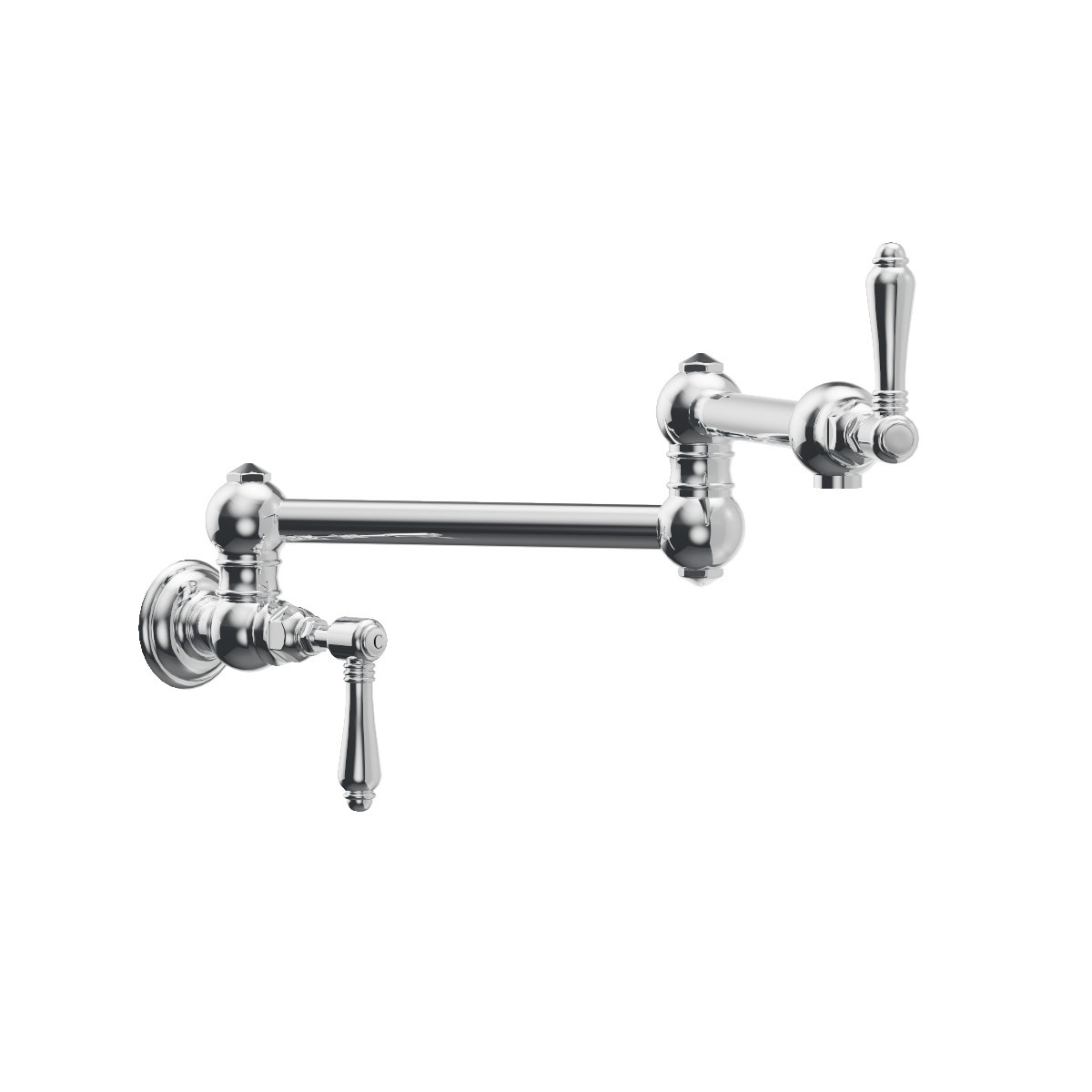 Regal Wall Mount Pot Filler Chrome / Black Porcelain Lever