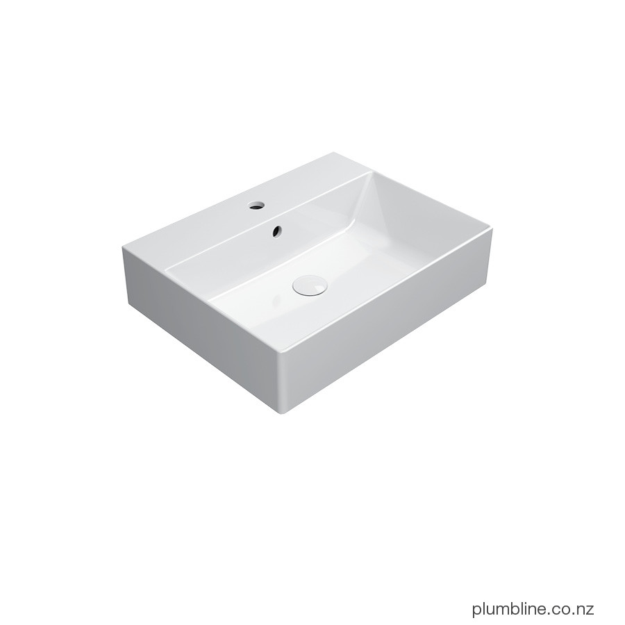 Kube X 600 Basin Gloss White No Taphole