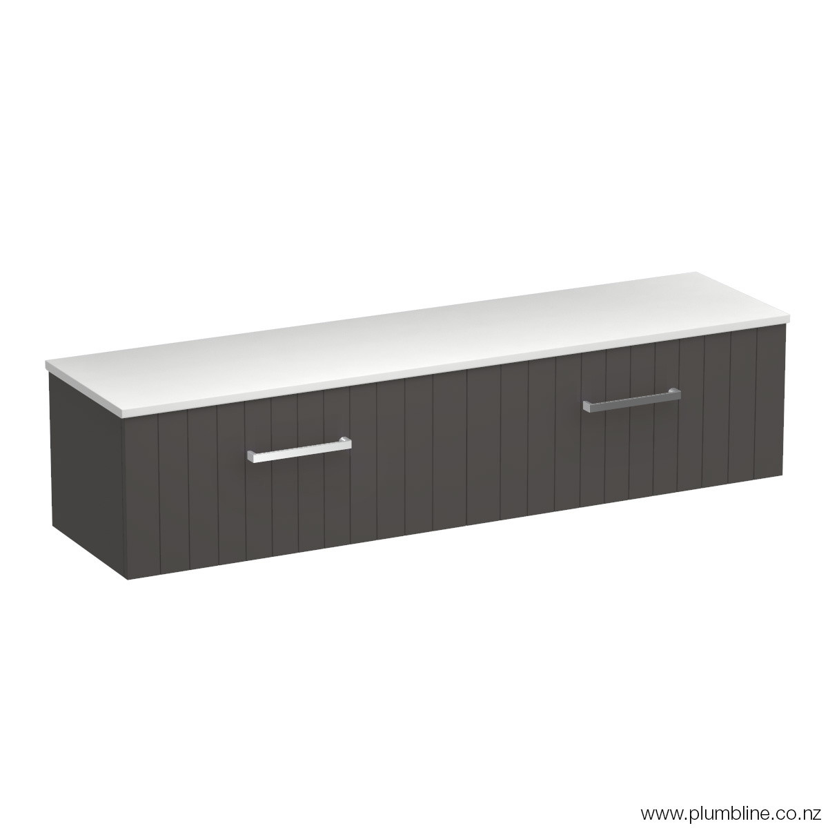 Linea Opaco 1800 2 Drawer Wall Vanity Double Basin Matt White / Atmoss