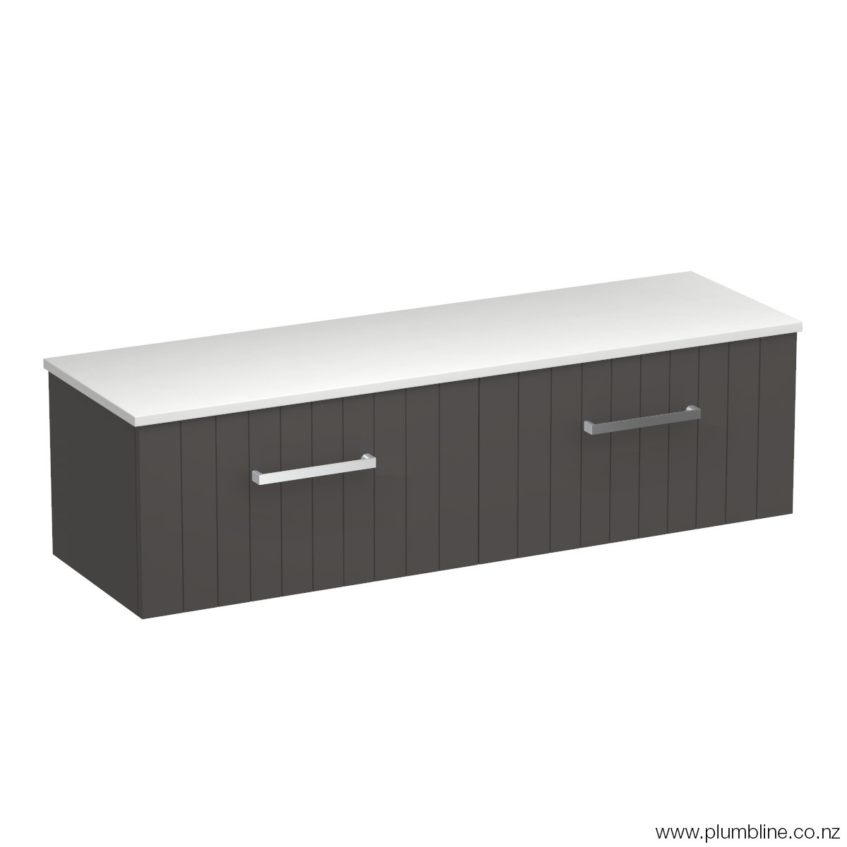 Linea Opaco 1500 2 Drawer Wall Vanity Centre Basin Concrete Grey / Lana Grey