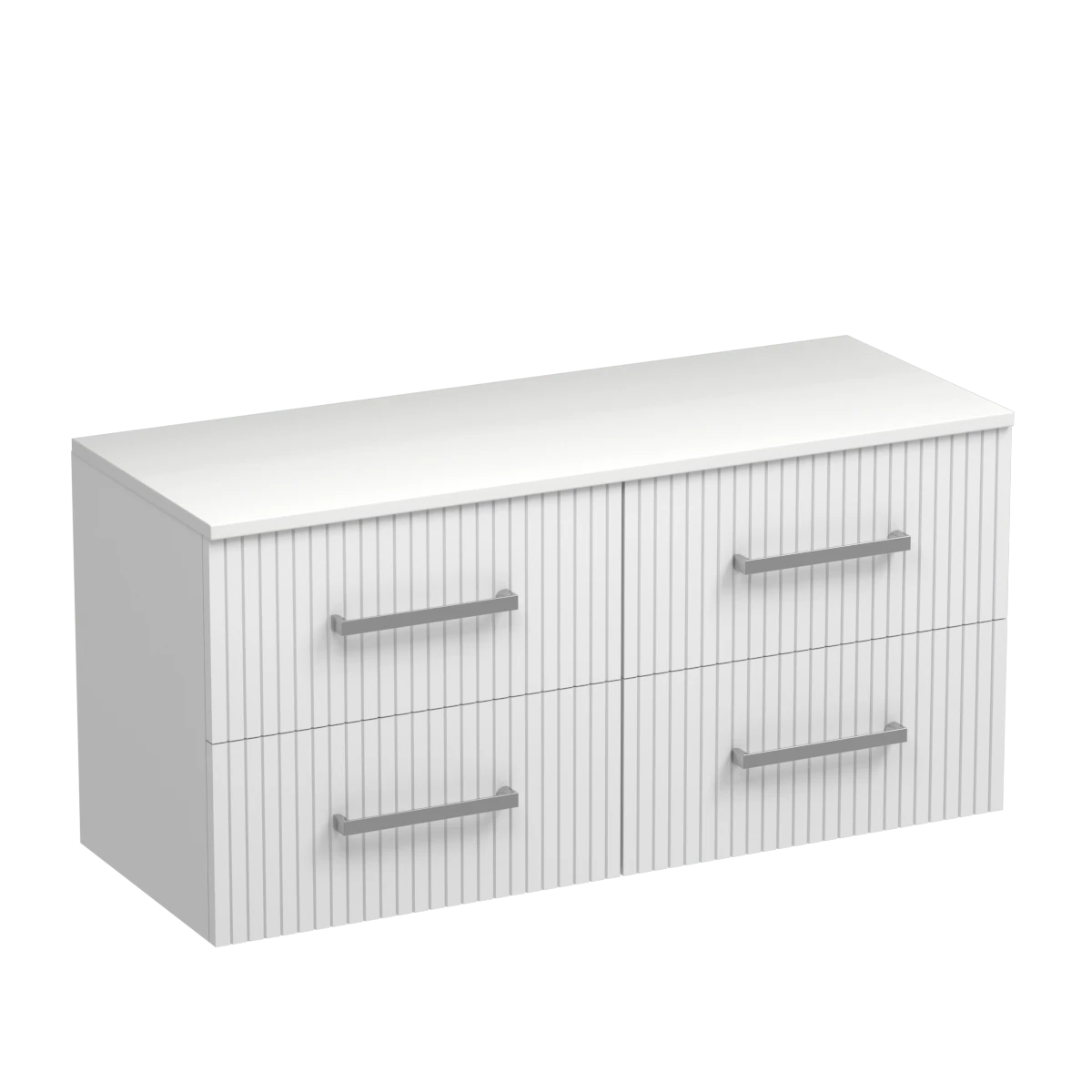 Lima Opaco 1200 4 Drawer Wall Vanity Centre Basin Concrete Grey / Lana Grey