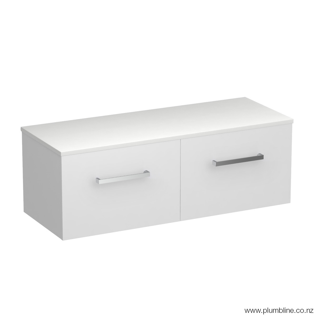 Reflex Opaco 1200 2 Drawer Wall Vanity Centre Basin Matt White / Tusk
