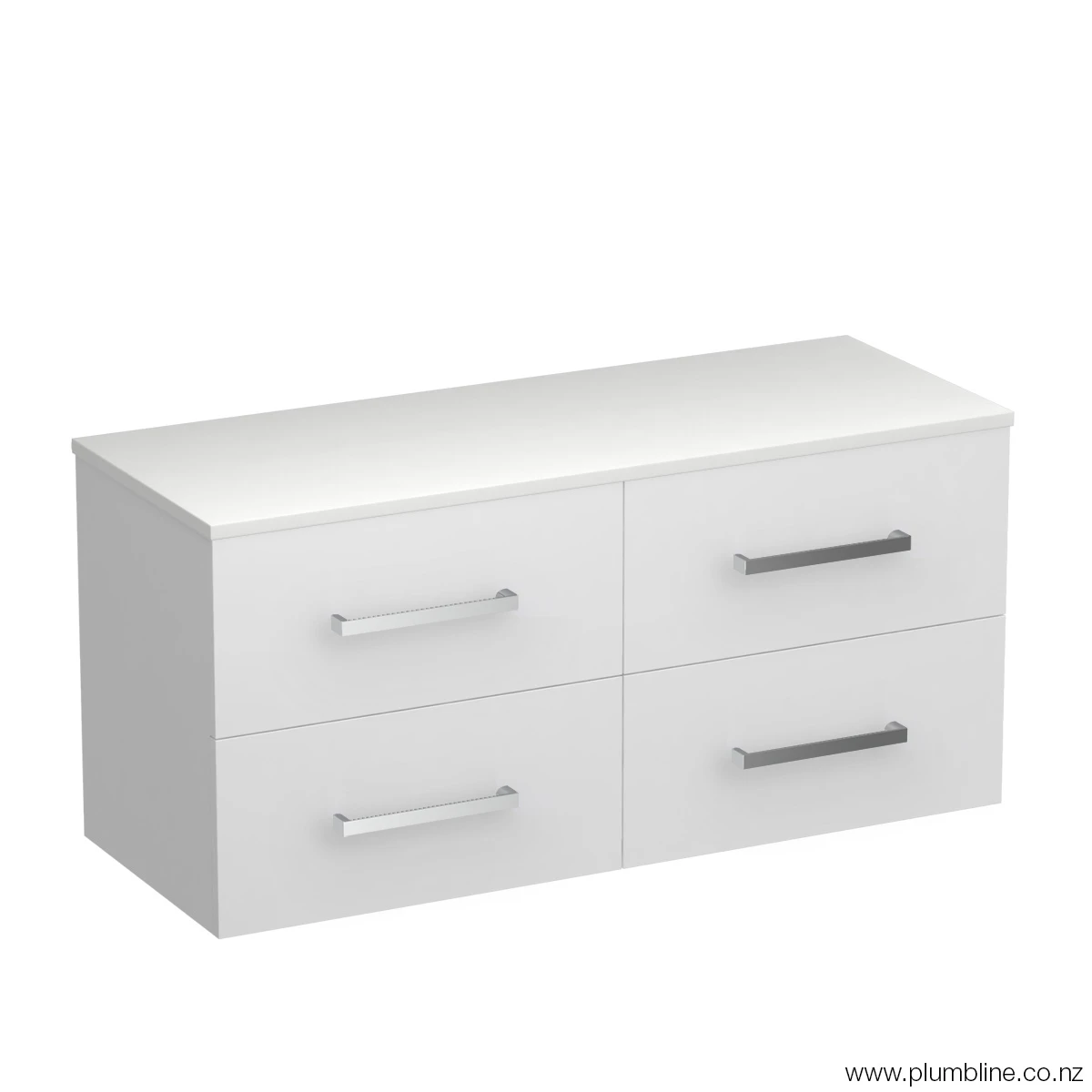 Reflex Opaco 1200 4 Drawer Wall Vanity Centre Basin White Carrara / Tusk