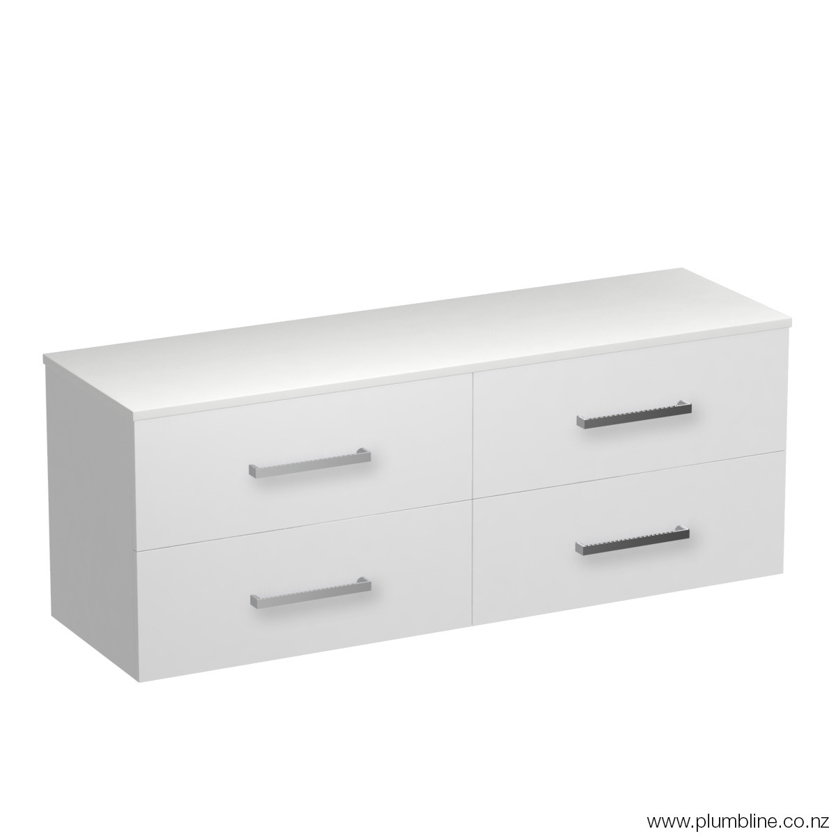 Reflex Opaco 1500 4 Drawer Wall Vanity Left Basin Concrete Grey / Tusk