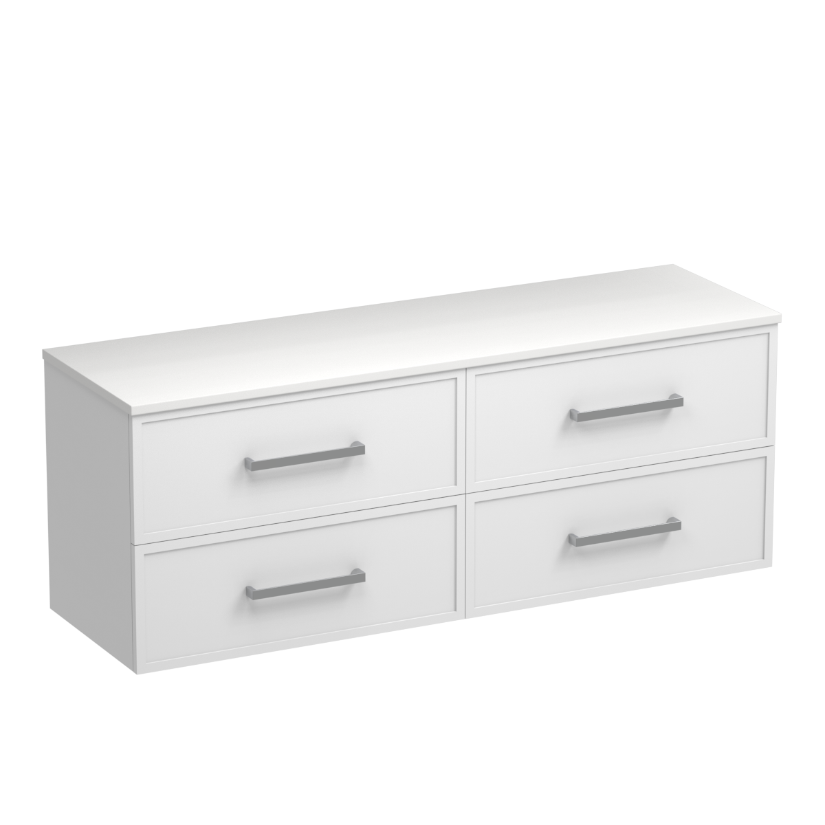 Nordic Opaco 1500 4 Drawer Wall Vanity Right Basin Concrete Grey / Atmoss