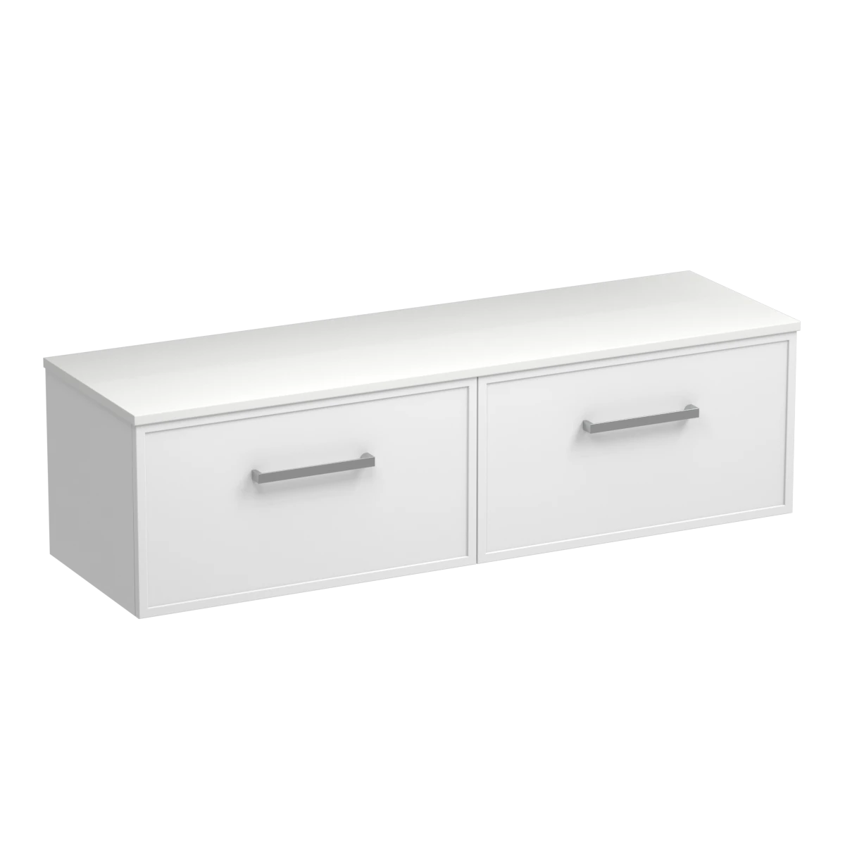 Nordic Opaco 1500 2 Drawer Wall Vanity Double Basin Matt White / Atmoss