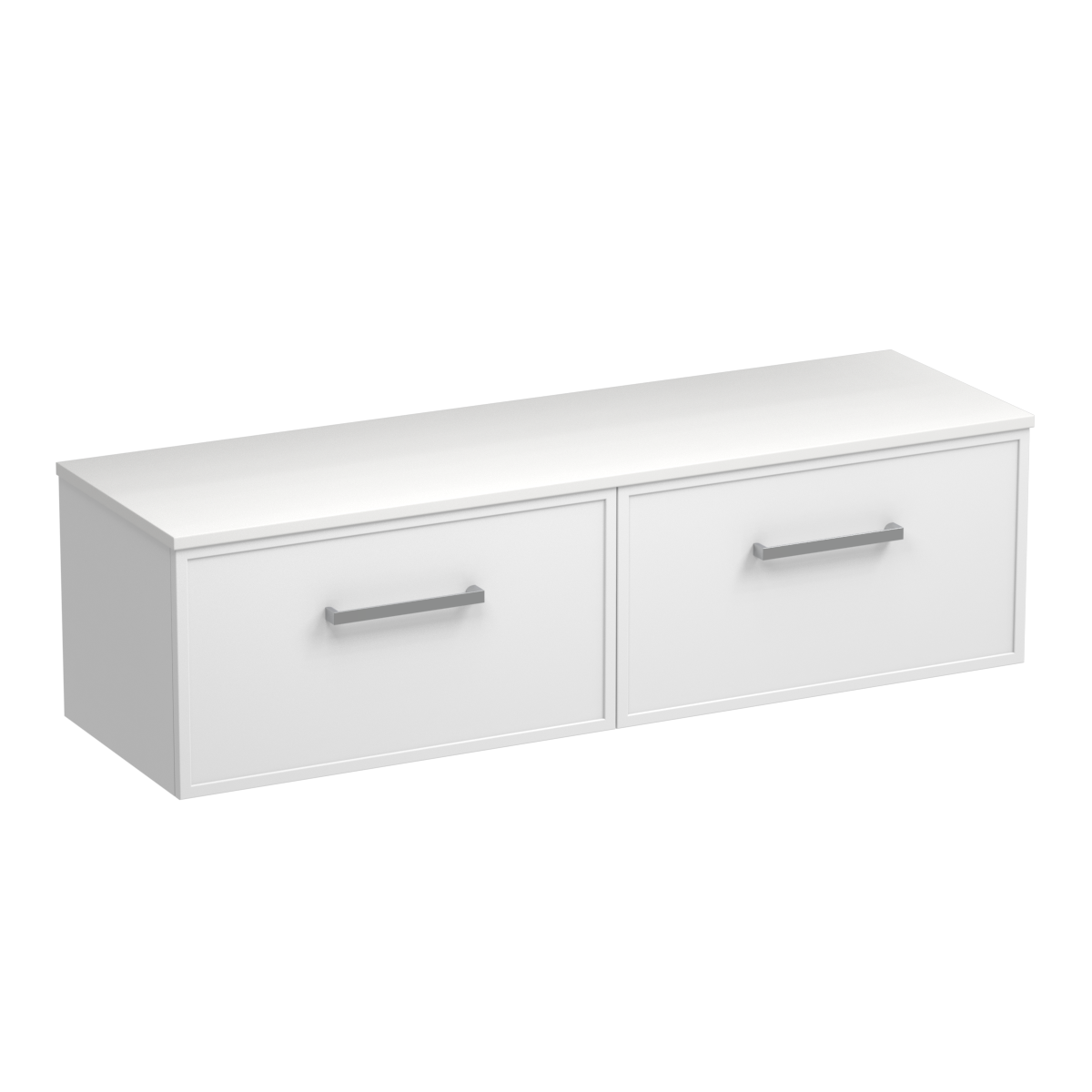 Nordic Opaco 1500 2 Drawer Wall Vanity Centre Basin White Carrara / Lana Grey