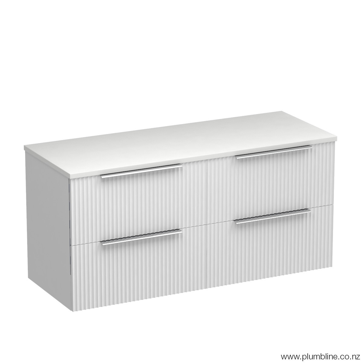Forma Opaco 1200 4 Drawer Wall Vanity Centre Basin Concrete Grey / Atmoss