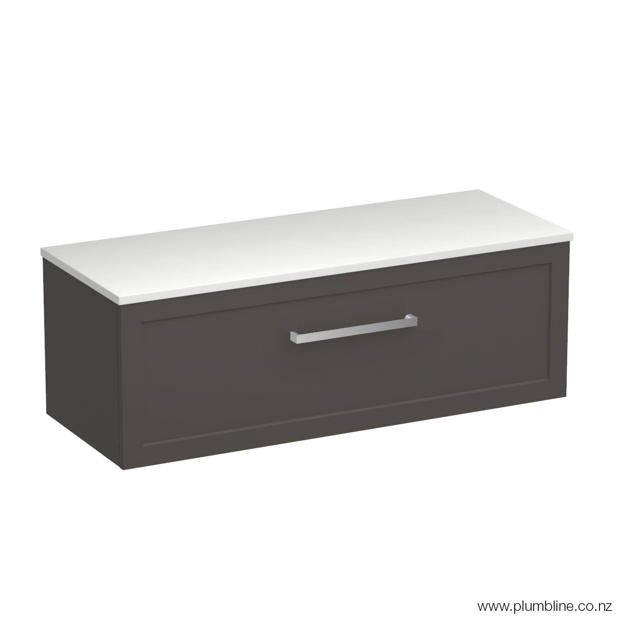 Hampton Opaco 1200 1 Drawer Wall Vanity Right Basin Concrete Grey / Lana Grey