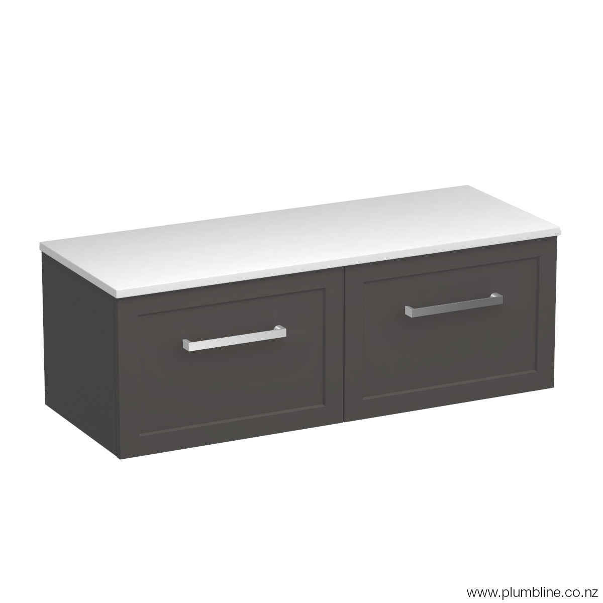Hampton Opaco 1200 2 Drawer Wall Vanity Double Basin White Carrara / Atmoss