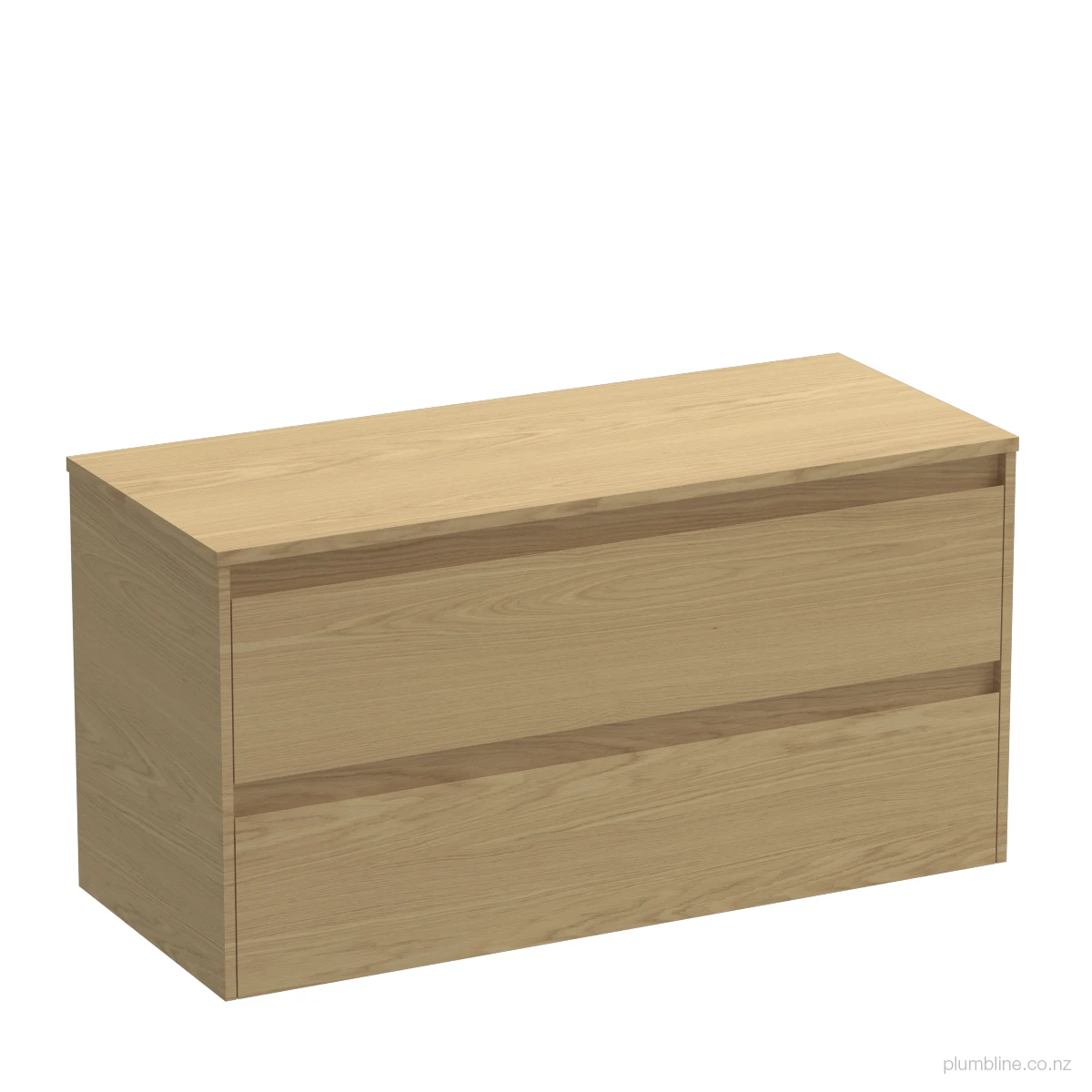Stanza Legno 1200 2 Drawer Wall Vanity Centre Basin Natural Oak