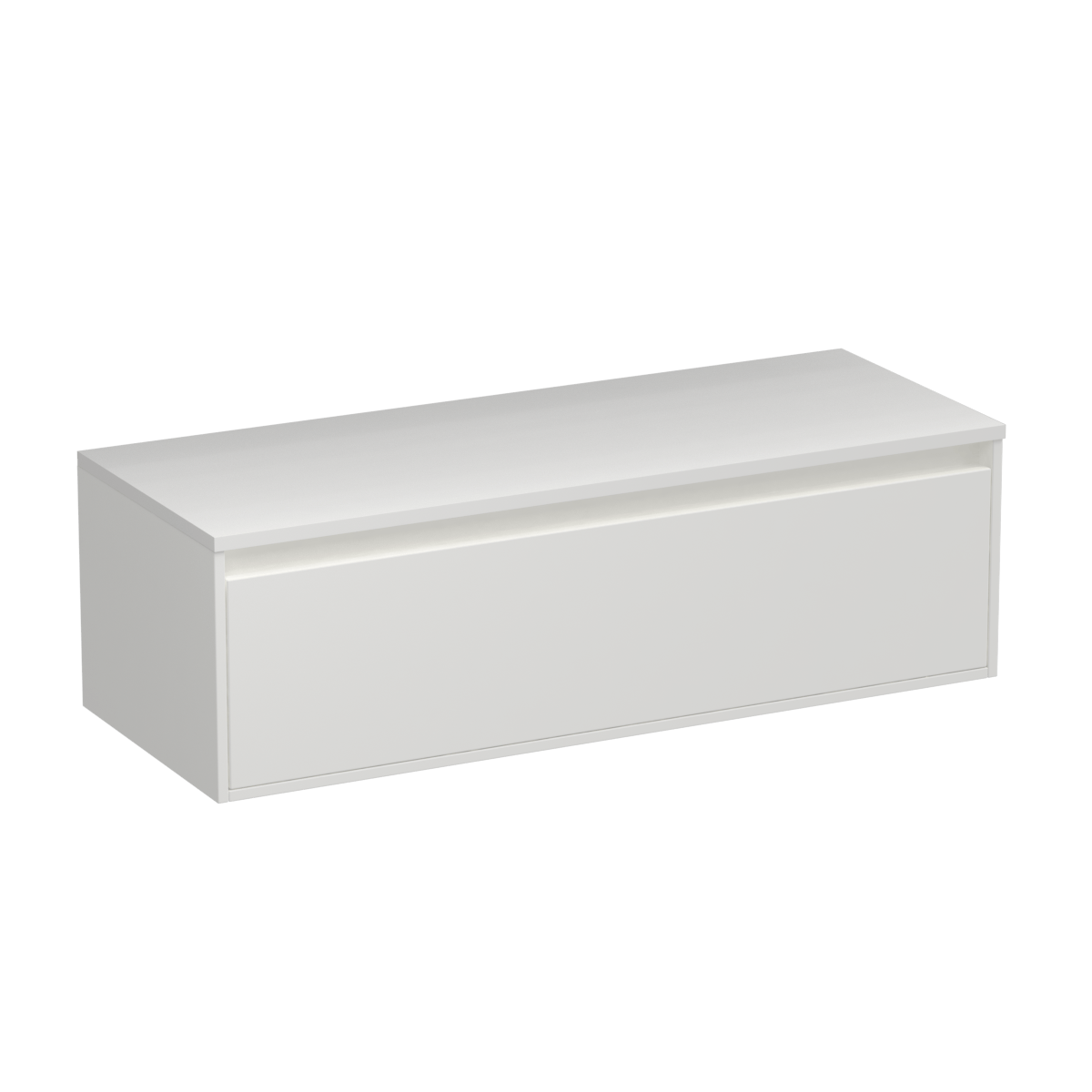 Prava Opaco 1200 1 Drawer Wall Vanity Centre Basin Matt White / White/Vancouver Larch