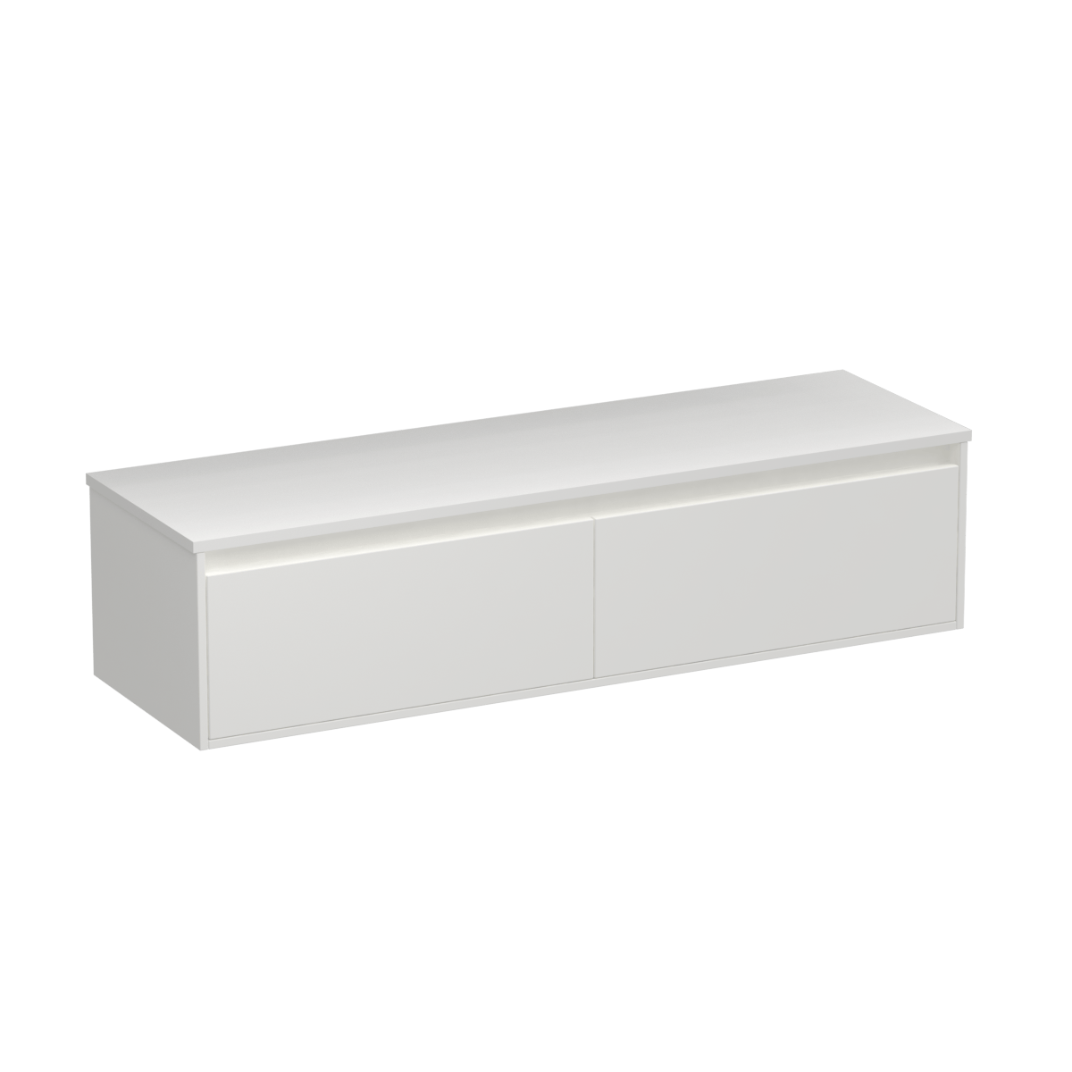 Prava Opaco 1500 2 Drawer Wall Vanity Centre Basin White Carrara / Vancouver Larch