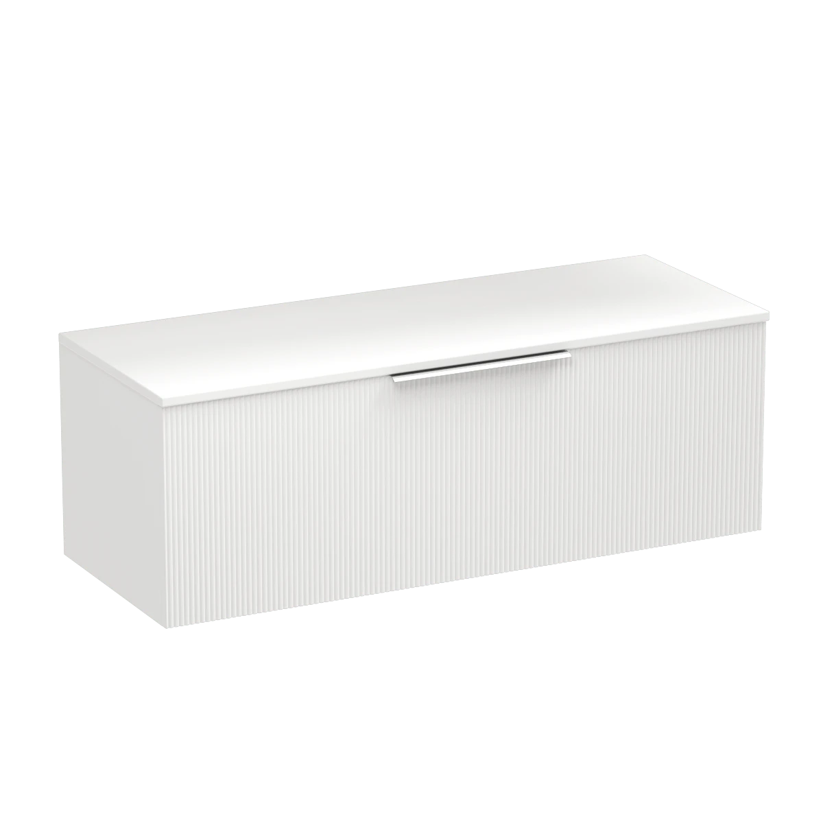 Ava Opaco 1200 1 Drawer Wall Vanity Centre Basin Concrete Grey / Methven Oak