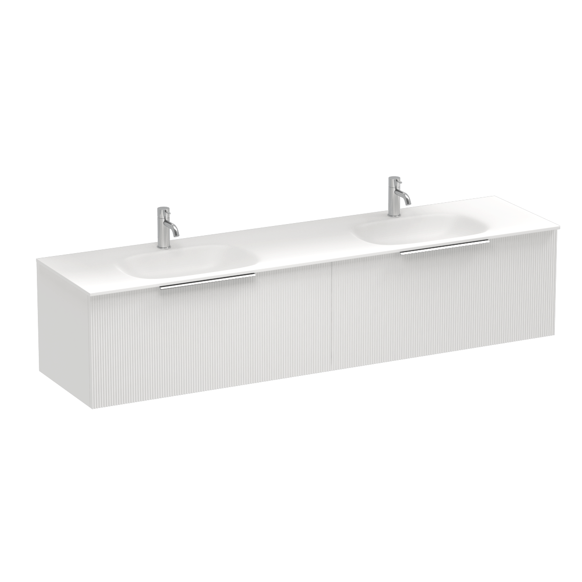 Ava Spio 1800 2 Drawer Wall Vanity Double Basin Lana Grey