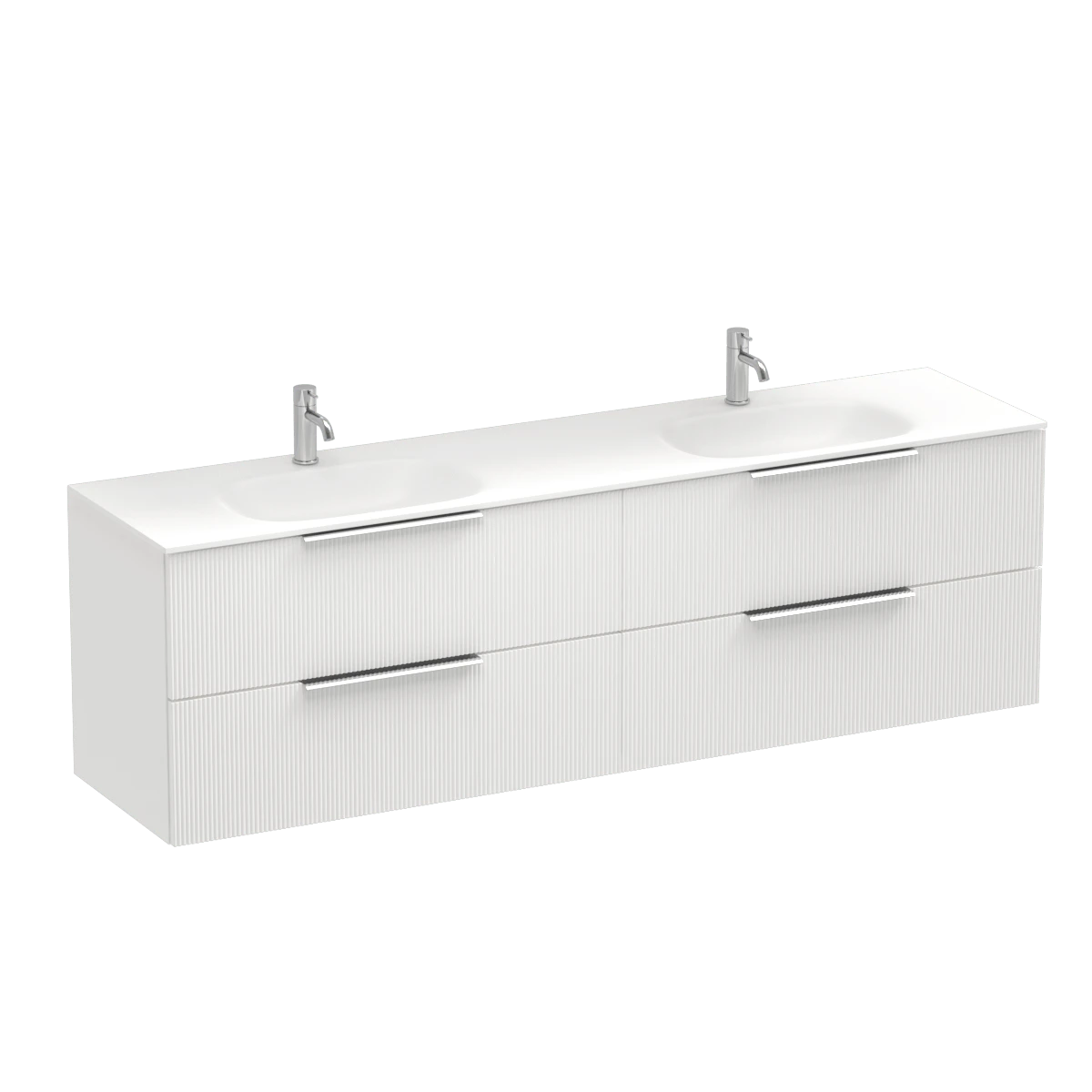 Ava Spio 1800 4 Drawer Wall Vanity Double Basin Lana Grey