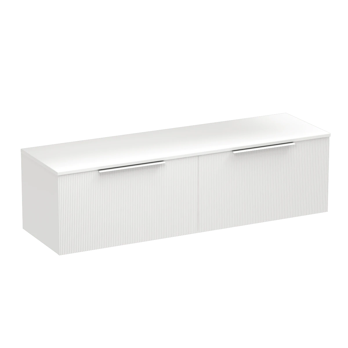 Ava Opaco 1500 2 Drawer Wall Vanity Centre Basin Matt White / Methven Oak