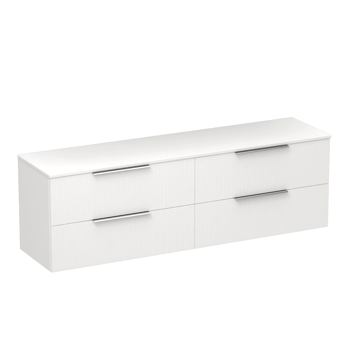 Ava Opaco 1800 4 Drawer Wall Vanity Centre Basin Concrete Grey / Lana Grey