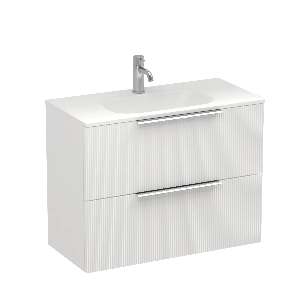 Ava Spio 750 Slim 2 Drawer Wall Vanity Tahoe Walnut